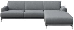 MESONICA Puzo világosszürke sarokkanapé jobb oldali fekvőfotellel - MESONICA