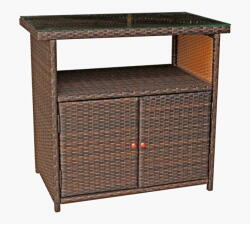 Garden Pleasure Műrattan kerti tárolóasztal 90x50 cm Padua - Garden Pleasure