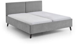 meise.möbel Szürke kárpitozott franciaágy ágyráccsal 160x200 cm Piano - Meise Möbel
