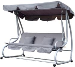 AOSOM Hintaágy 3 személyes masszív hintaszék szürke színben