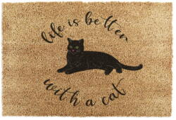 Artsy Mats Kókuszrost lábtörlő 40x60 cm Life Is Better With a Cat - Artsy Doormats