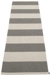 Pappelina Antracitszürke-krémszínű kültéri-beltéri futószőnyeg 70x225 cm Bob Charcoal Linen - Pappelina