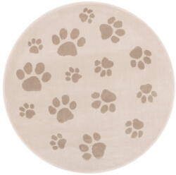 FD Bézs gyerek szőnyeg ø100 cm Paws Light Beige - FD