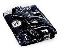 Catherine Lansfield Fekete mikroplüss takaró Halloween mintával 130x170 cm Enchanted Witchcraft - Catherine Lansfield