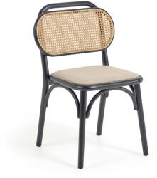 Kave Home Fekete-bézs étkezőszék Doriane - Kave Home