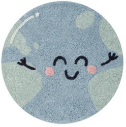 Lorena Canals Kék mosható kézi szövésű pamut gyerek szőnyeg ø100 cm Big Big World - Lorena Canals