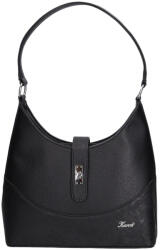 Karen D 658 fekete virág rostbőr női táska