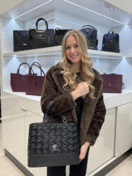 Karen rostbőr táska 1729 fekete fonott