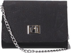 Karen D 384 fekete virágos rostbőr női alkalmi táska