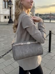 CHIARA rostbőr táska E 6026 drapp virág