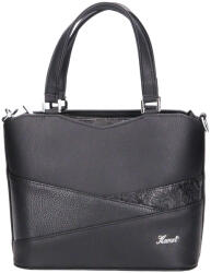 Karen D 565 fekete virágos rostbőr női kézitáska