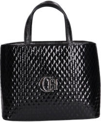 CHIARA M 876 fekete lakk steppelt táska