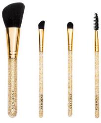  Smink ecset szett arany glitter nyéllel 4db