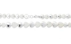 Ezüst karkötő préselt szív alakú szemekből