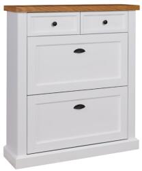 ADRK GALINEO 01 cipős szekrény, Fehér, Tölgy természetes - sprintbutor