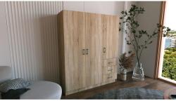 Mindigbútor Pino IV. akasztós, polcos, fiókos gardróbszekrény 144 cm sonoma színben - sprintbutor