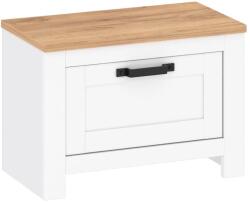 Fortrade Teolo cipősszekrény 3 fehér + tölgy (lanzette l, szín nimfea alba / tölgy craft gold) - sprintbutor