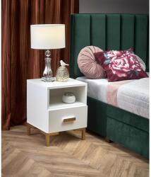 Halmar SILVIA éjjeliszekrény, fehér - arany