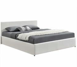 TEMPO KONDELA Modern francia ágy ágyráccsal RGB LED világítással, fehér, 180x200, JADA NEW