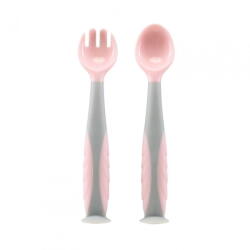 U-GROW Set lingurita si furculita , roz, U-Grow