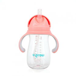 U-GROW Cana cu pai tritan, roz, 300ml, U-Grow