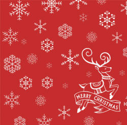 FATO Sztár karácsonyi szalvéta Christmas Deer Red 2 rétegű 38x38cm 40 szál/csomag