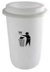 Plafor ECO kerek, henger szemetes 50L fehér - shopbazis