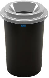 Plafor ECO kerek, henger szemetes 50L fekete színű, ezüst tetővel - shopbazis