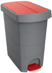 PLANET Pelikán Slim pedálos szemetes eco antracit színű, piros fedéllel 60L - tisztitoszertrendelek