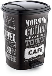 Özer Plastik Műanyag pedálos szemetes, fekete/fekete mintás GOGO 20L - tisztitoszertrendelek