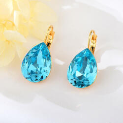  Arannyal bevont csepp fülbevaló égszínkék Swarovski kristállyal (0075. ) (A500074E-004)