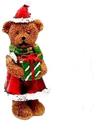  Karácsonyi maci, lány. Mérete: 9x3, 5 cm