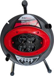 ArteNova Prelungitor rola cu tambur 30m 3x2.5mm, 4 Prize, maner ergonomic pentru transport