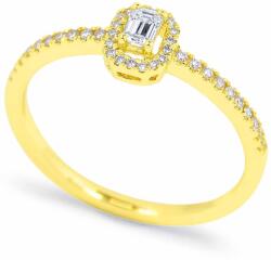 White & Black Emerald gyémánt eljegyzési gyűrű - 0, 21 karát (AU14046)