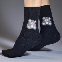 Ollike Női vastag GYAPJÚ zokni MACI mintás Fekete, 38-41 106045