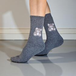 Ollike Női vastag GYAPJÚ zokni MACI mintás Sötét szürke, 38-41 106043