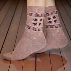 Ollike Női vastag GYAPJÚ zokni HÓPIHE mintás Mályva, 38-41 106088