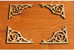  Natúr fa - Sarokdísz 7x5cm 4db/csomag - koszorúhoz és asztaldíszhez