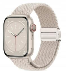 Apple Watch szíj, bézs, nylon, 38/40/41/42mm, légáteresztő, fém klip (2 3 4 5 6 7 8 9 10 SE 38MM 40MM 41MM 42MM)
