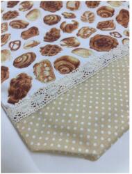 MK Bea Csatos Kenyérzsák - Péksüteményes Csipkés Design (30×40 cm)