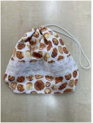 MK Bea Kiscipós mintás kenyeres zsák csipkével - pamut, zsinóros