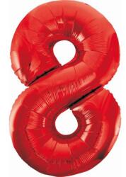  Piros 8-as Red szám fólia lufi 85 cm (MLG120684)