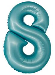  Kék 8-as Light Blue Mat szám fólia lufi 76 cm (MLG158991) - sandori