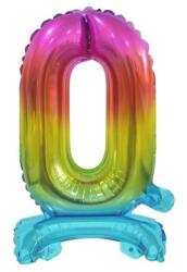  Színes Rainbow mini 0-ás szám fólia lufi talppal 38 cm (MLG134629) - sandori