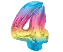 Színes 4-es Rainbow szám fólia lufi 92 cm (MLG195392) - sandori