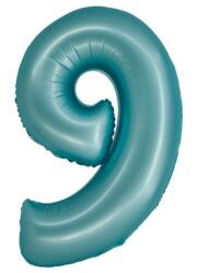  Kék 9-es Light Blue Mat szám fólia lufi 76 cm (MLG159011) - sandori