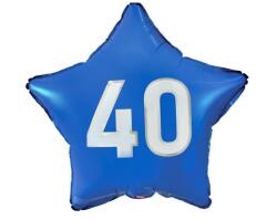  Kék Happy Birthday 40 Blue csillag fólia lufi 44 cm (MLG170849) - sandori