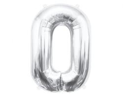  Ezüst Silver 0-ás szám fólia lufi 85 cm (MLG109399)