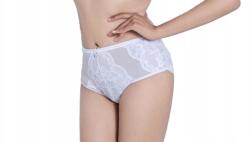 Lanny Mode Bugyi, Size M, fehér, csipkés, nylon