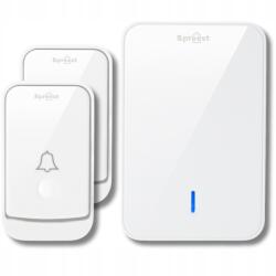 Spreest Akkumulátoros Vezeték Nélküli Kapucsengő 2 Gombos (Dzwonek bezprzewodowy 2Q489-WW Biały 2T1R)